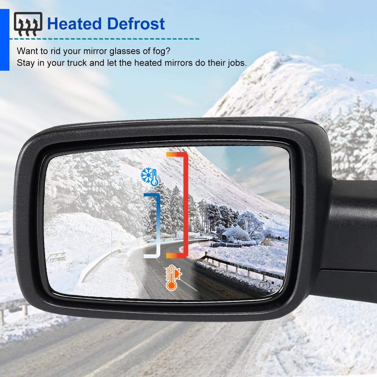 Spec-D Tuning Left Driver Side Power Heated Side Mirror w/LED Signal Compatible with 2013-2019 Ram 1500