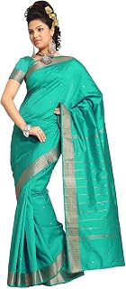 Womens Indian Ethnic Traditional Banarasi Art Silk Saree Sari Wrap Fabric Dress Drape