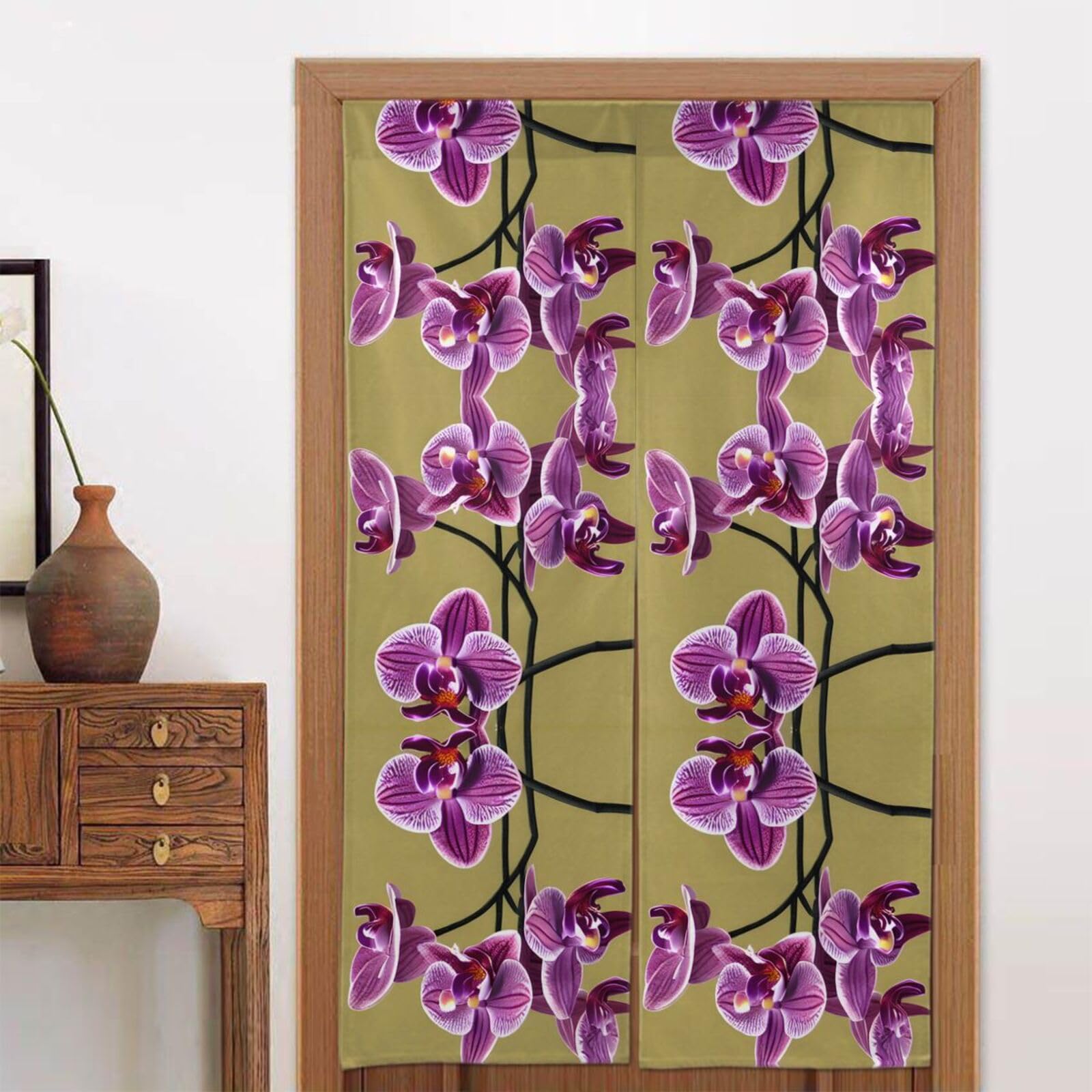 CNTDBU Beautiful Orchids Door Curtain 34x56 Inch-Room Divider Panel for Privacy, Entryway Screen for Kitchen Bedroom