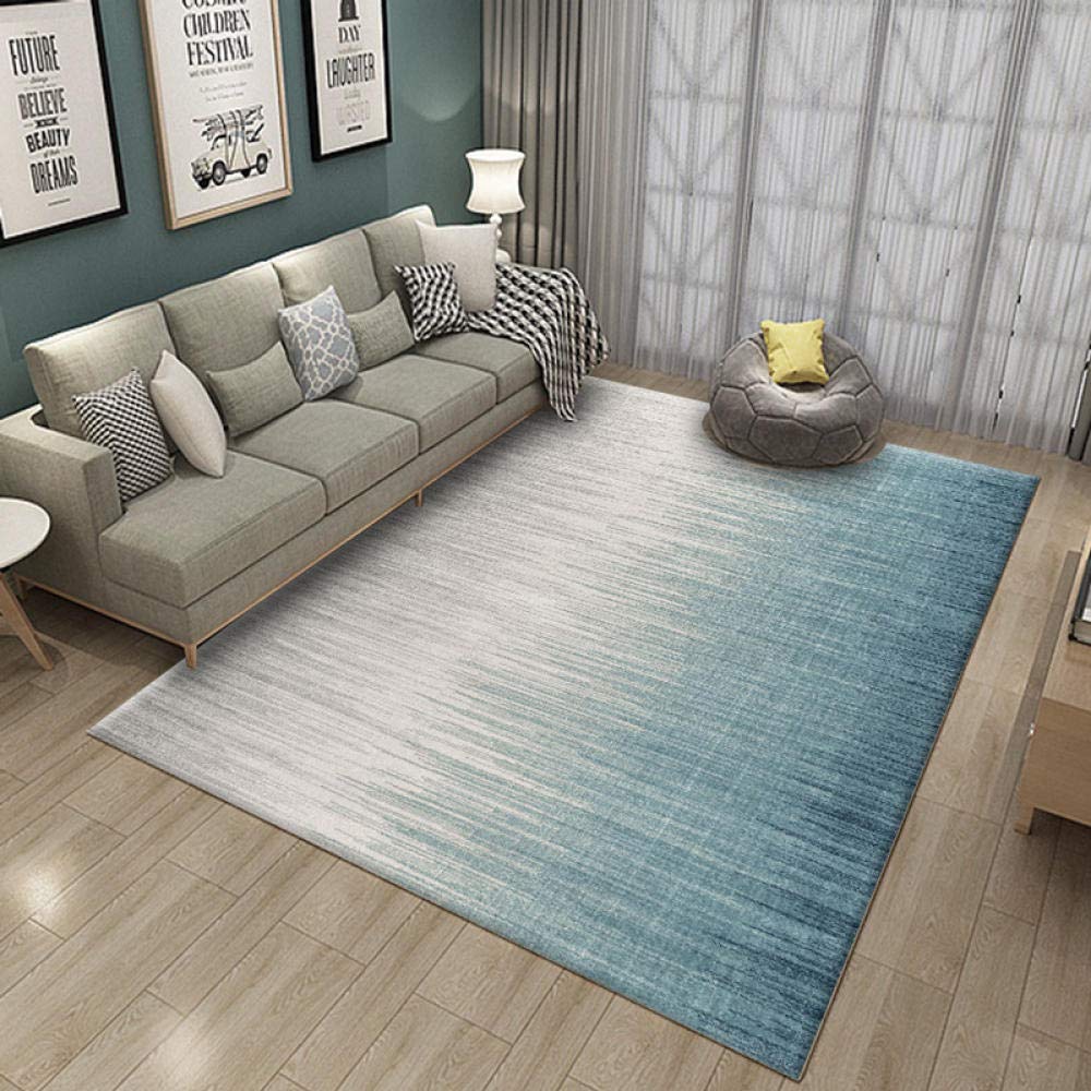 Tapis antidérapant de salon gris bleu pour décoration du canapé