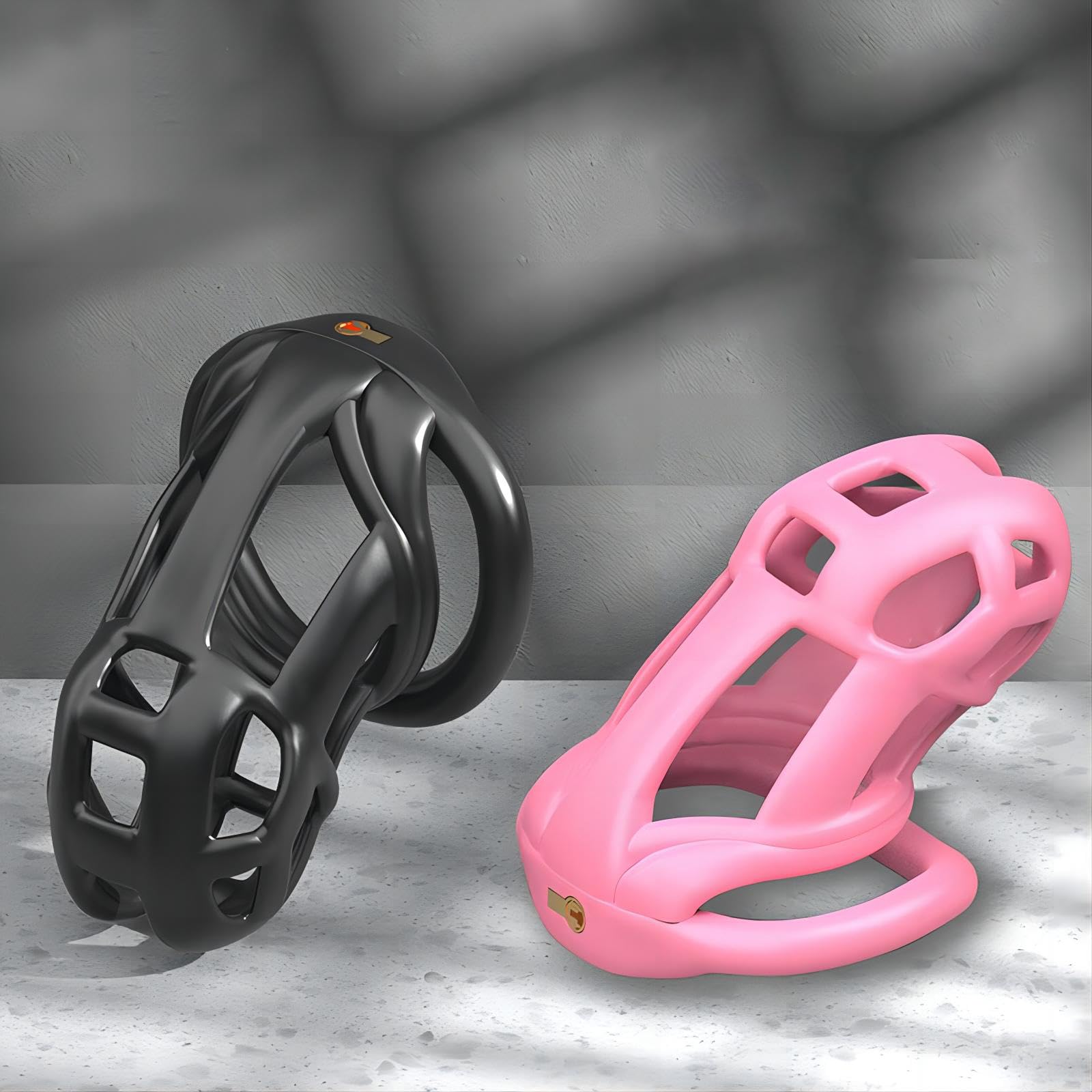 Cage de Chasteté Pénis Sex Toys Chastity Cage pour Pénis avec 4 Anneaux Différents Ceintures de Chasteté avec Serrures Invisibles pour Immobiliser Les Pénis d'Hommes Respirante et Légère (Black,L)