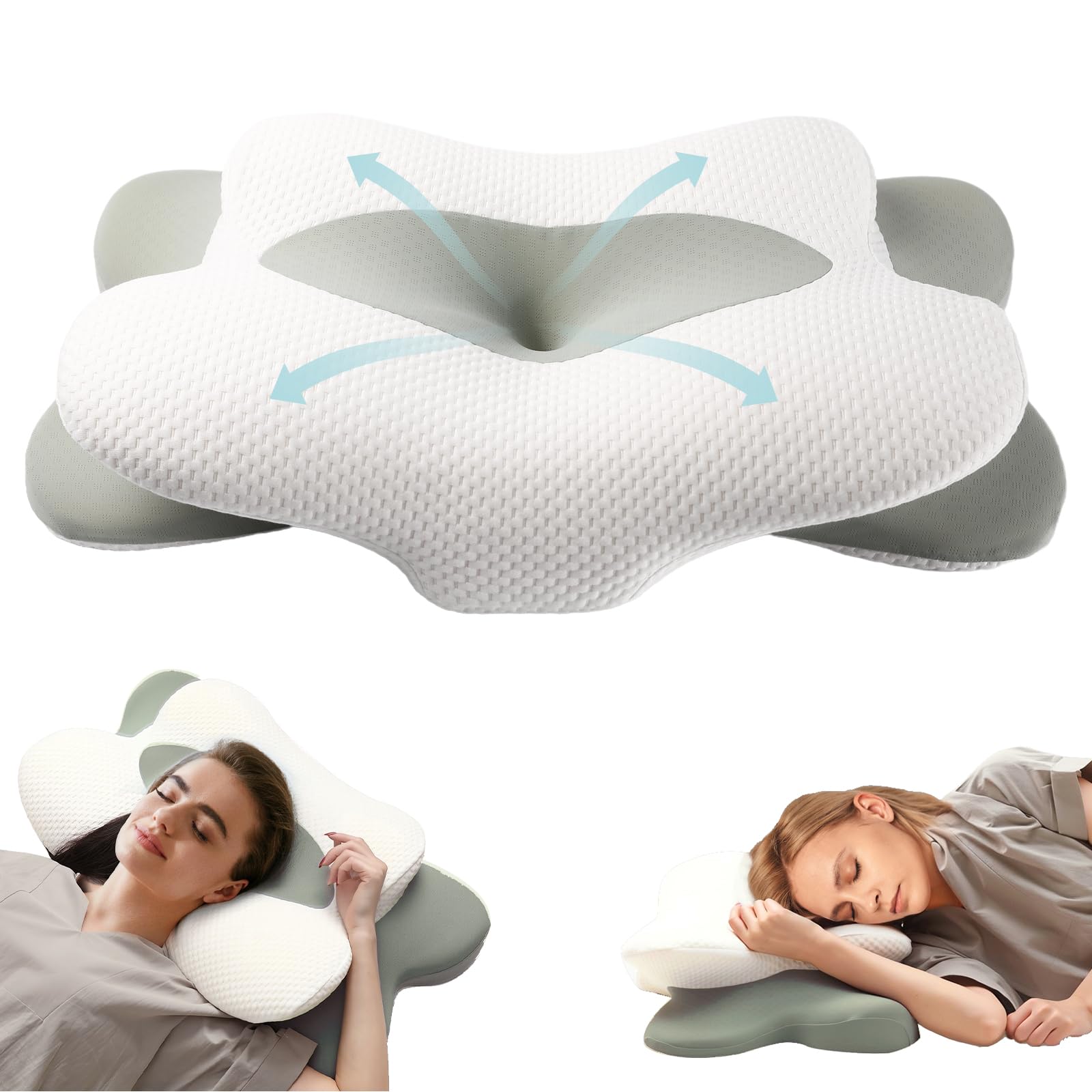 Cervical Neck Pillow for Sleeping Ergonomic Side Sleeper Pillow for Neck Support Premium Memory Foam Pillows Contour Pillow