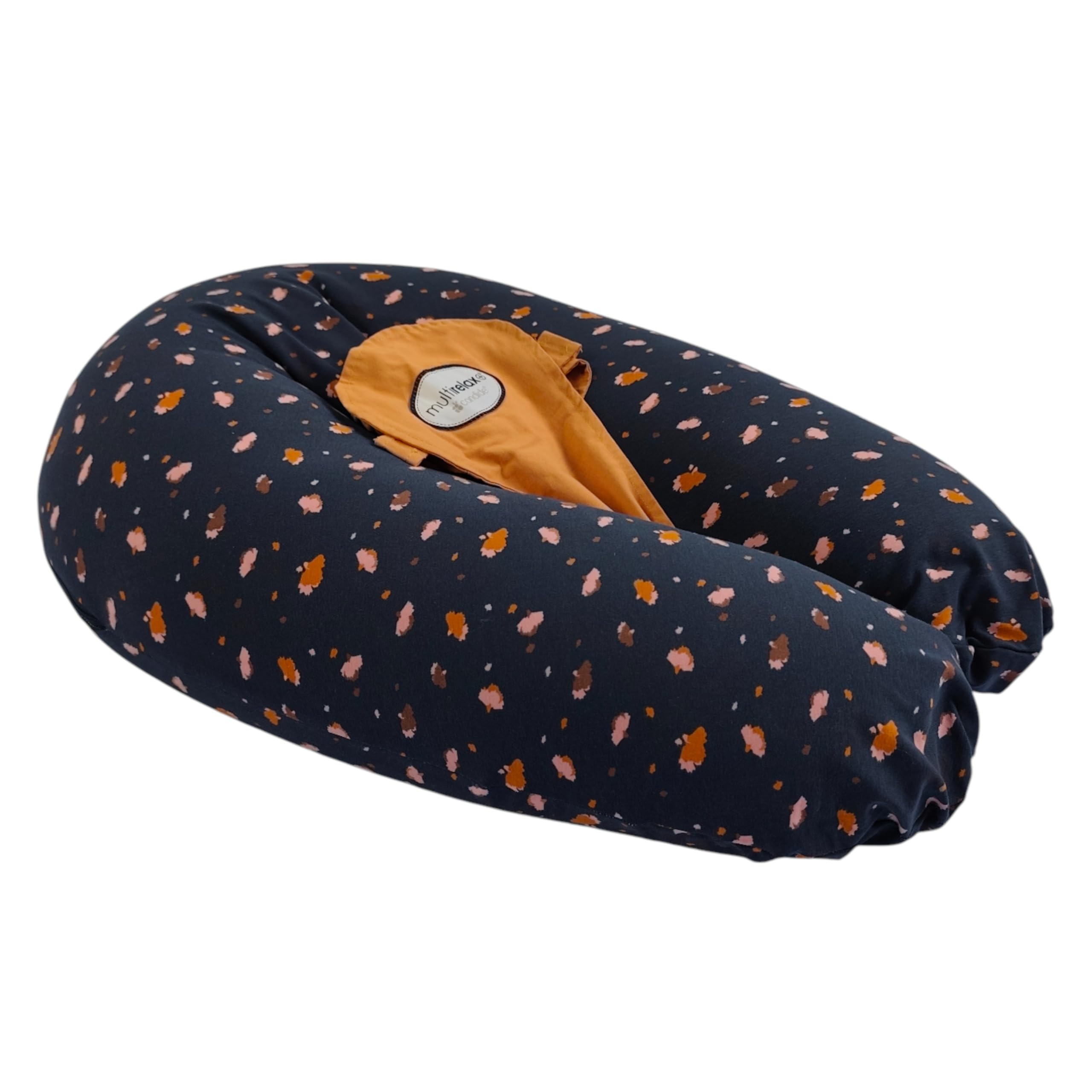Candide - Coussin De Grossesse et d'allaitement Multifonctions 3 en 1 Multirelax, Breveté, Transat Bébé, Déhoussable, Fabriqué en France, 78x44cm (Jersey Fleurs)