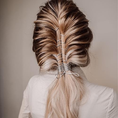 Miniatura 5 de 4 cuerdas de cabello de 16.4 ft para trenzas, accesorios de cabello, cuerda para trenzar rastas, cuerda trenzada de oro plateado y dorado, cuerda