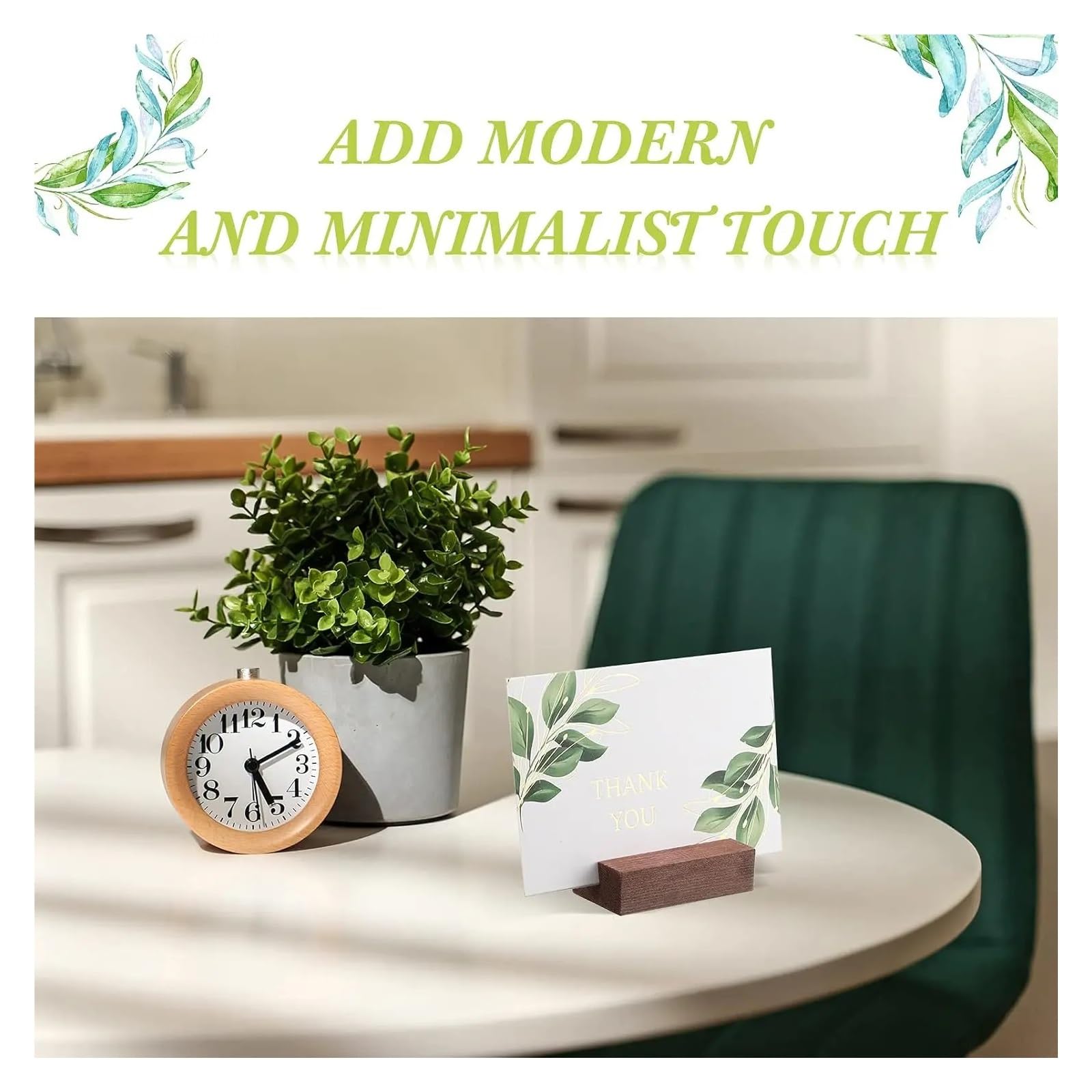 Lot de 12 porte-cartes en bois pour numéros de table, cartes de nom, pour fête de mariage (noyer, 12 pièces)