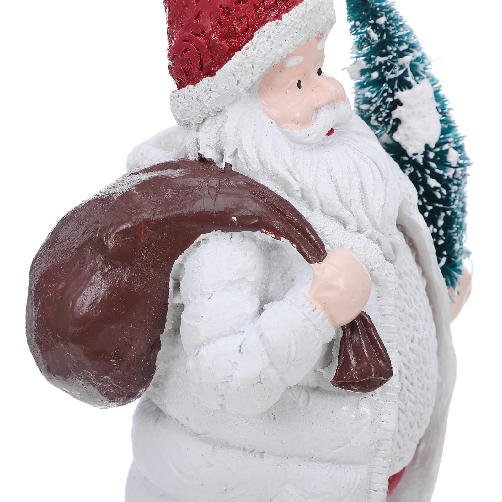 FRCOLOR 2 Piezas Adorno Navideño de Papá Noel de Resina con Árbol y Bolsa