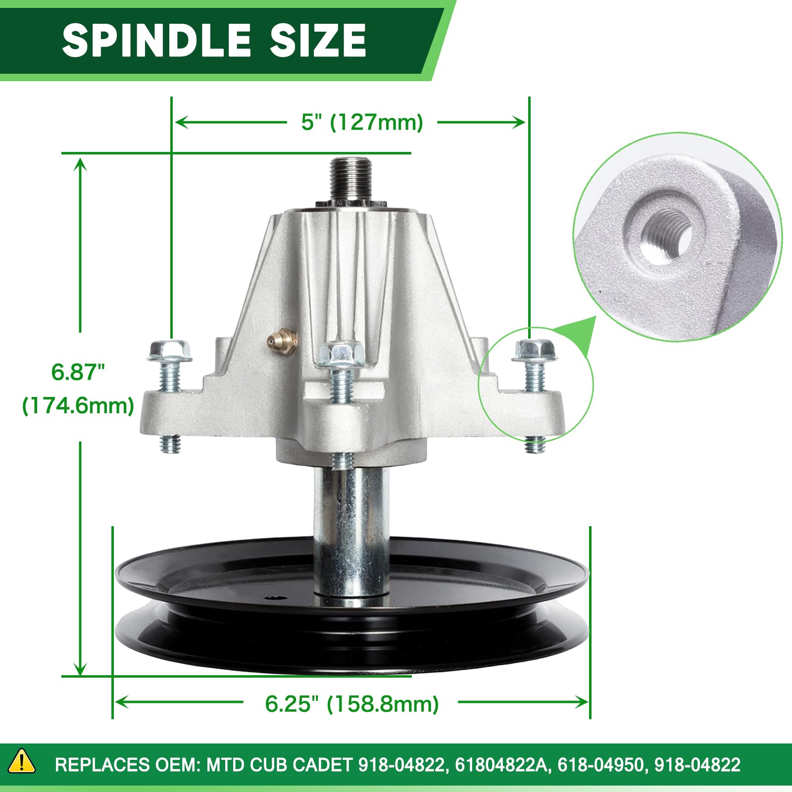 Kit de reconstrucción de cubierta de cortacésped compatible con Sears Craftsman modelo LT2000 de 42 pulgadas, incluye (2) husillos 918-04822 (2) poleas tensoras planas 756-04129 (2) cuchillas