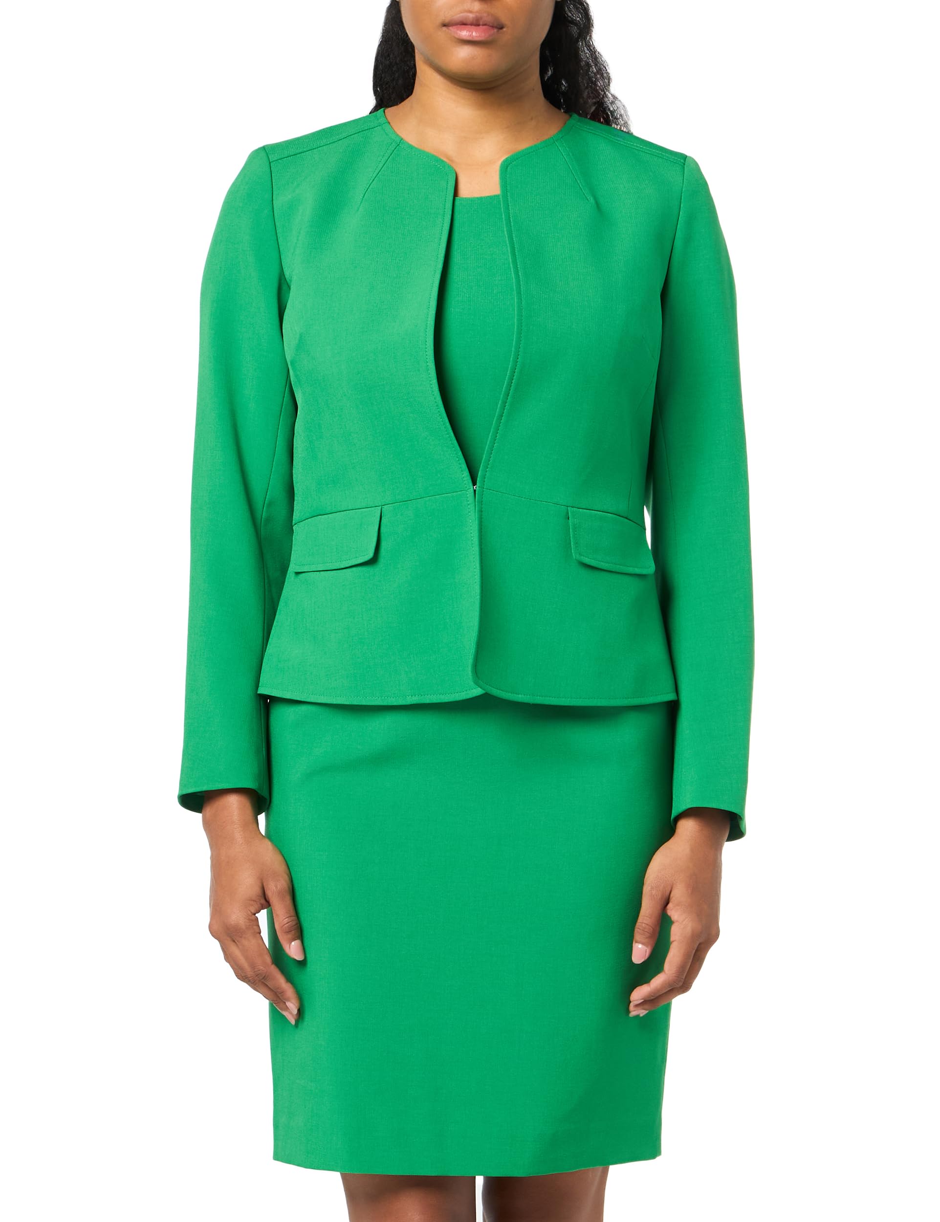 Le Suit Womens Cardigan-Style Blazer Sheath Dress
