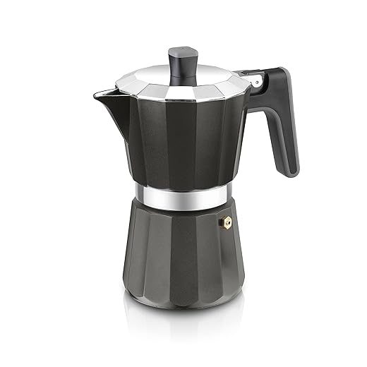 Cafetera 12 Tz Perfecta Black En Oferta Bra Cafetera Italiana Inducción, Aluminio, Negro, 12 Tazas