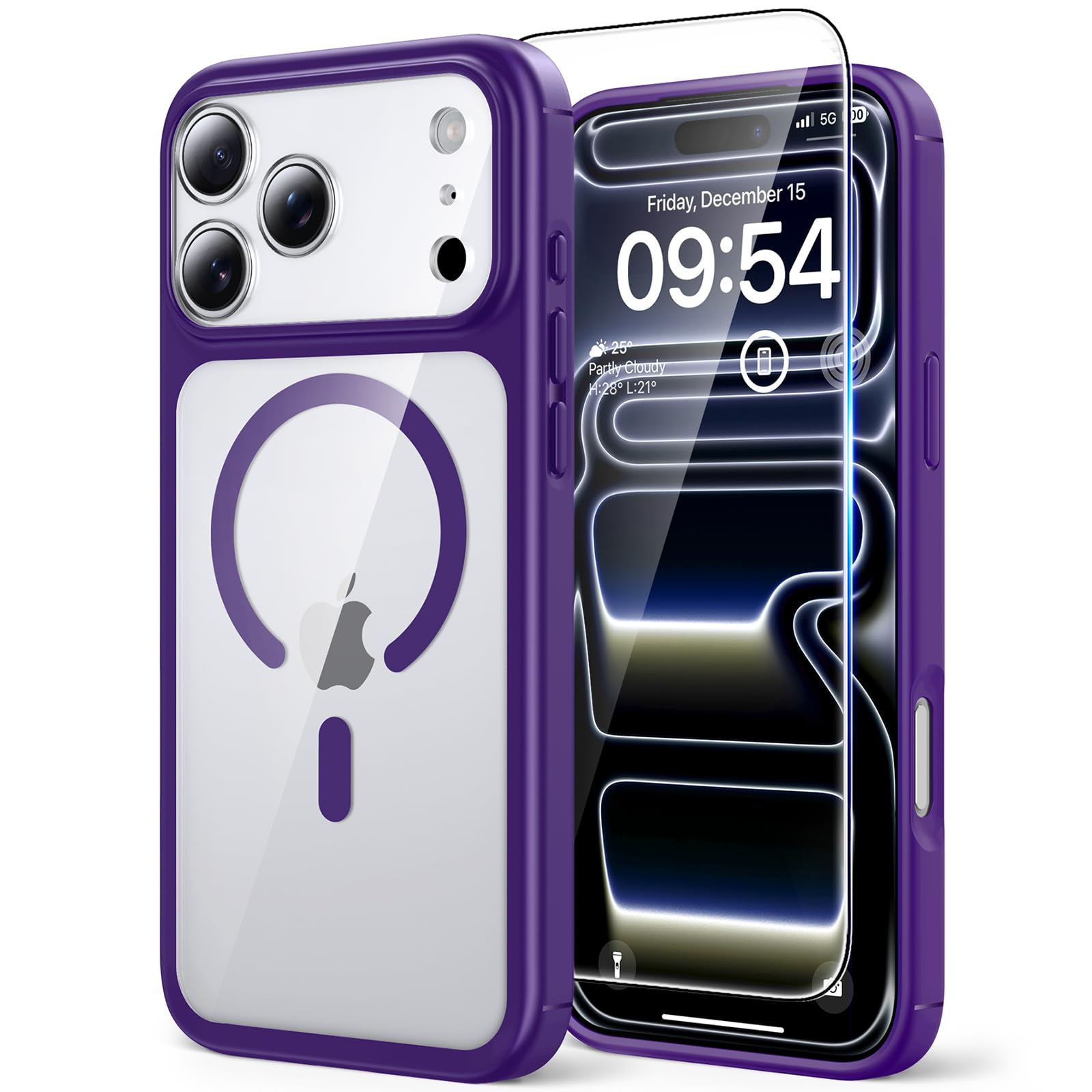 TAURI Funda para iPhone 13/iPhone 14, Compatible con MagSafe [No amarillea] con Vidrio Templado, Carcasa Nueva para iPhone 13/iPhone 14,Funda Ultra Fina antichoque - Transparente — view 117