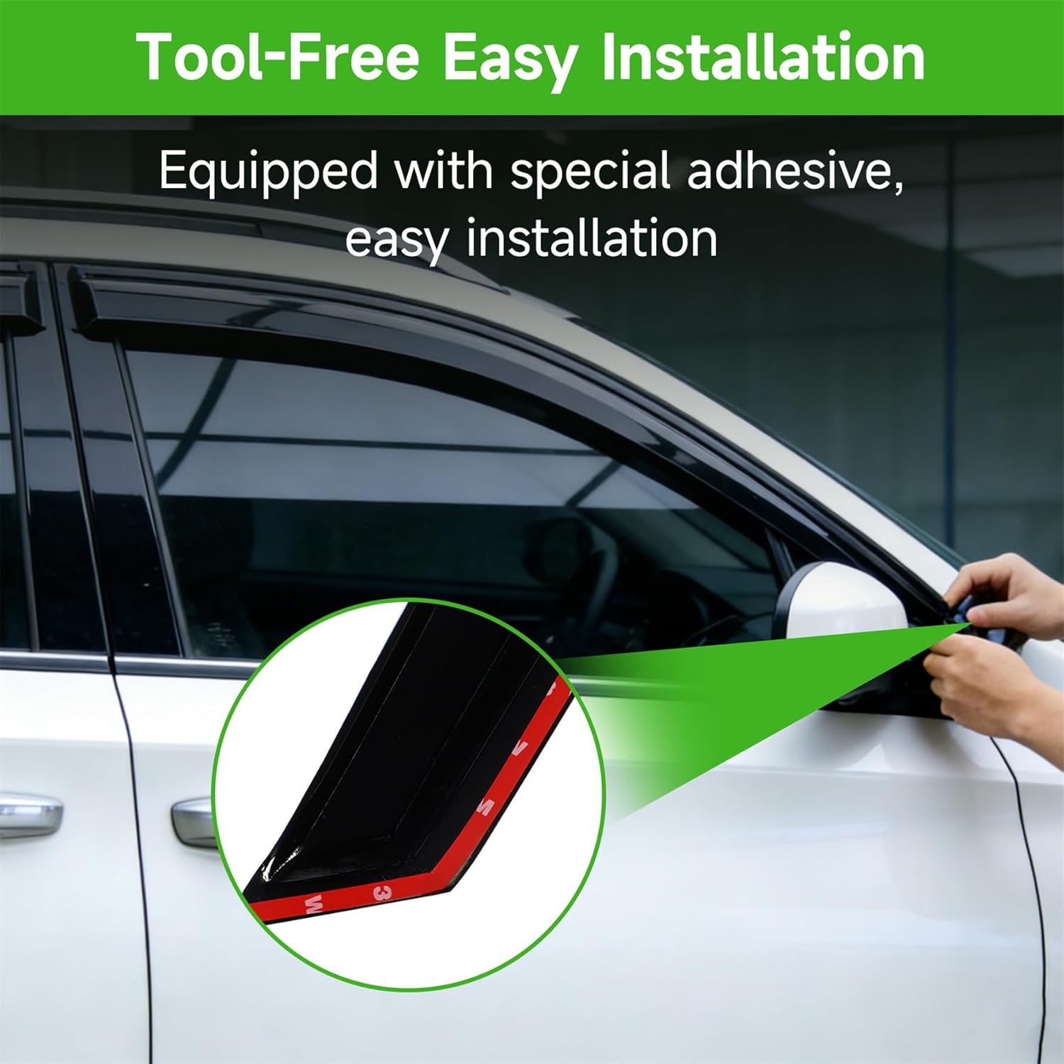 Side Window Visor Vent Rain Guard Deflector Replacement for Civic Sedan 2006-2011