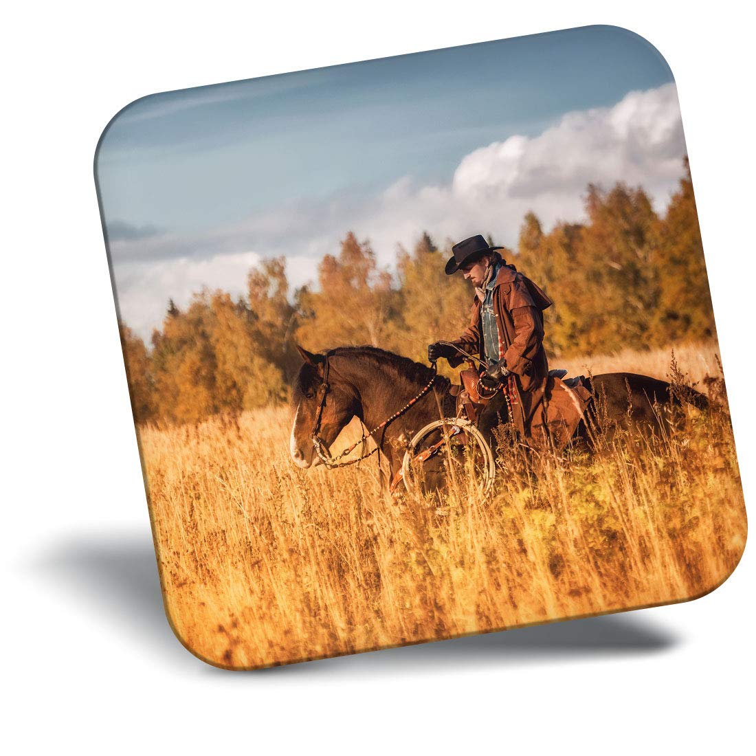 Destination Vinyl Ltd Fridge Magnet - Western Cowboy Horse America Usa Wild West 24419