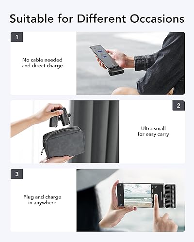 Miniatura 8 de VRURC 2 paquetes de cargadores portátiles USB C, 3500 mAh mini batería portátil inalámbrica para Samsung, Pixel, Moto, LG, Oculus Quest, Android,