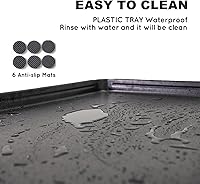 Vista 7 de Almohadilla de césped para perros con bandeja pequeña de 23 x 16 pulgadas, almohadilla de césped artificial ultra absorbente para perros