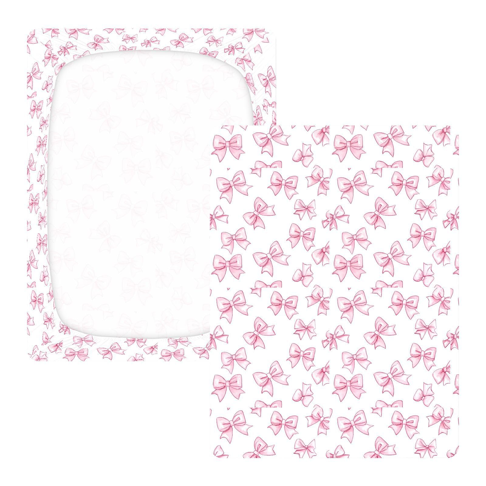 Lenzuola per culla con fiocco rosa per neonati e ragazze, in cotone, ultra morbido, per culla, 1 confezione de cuna para ni?a
