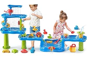 TEMI Toddler Water Table Outdoor Sensory Table for Kids 3-5