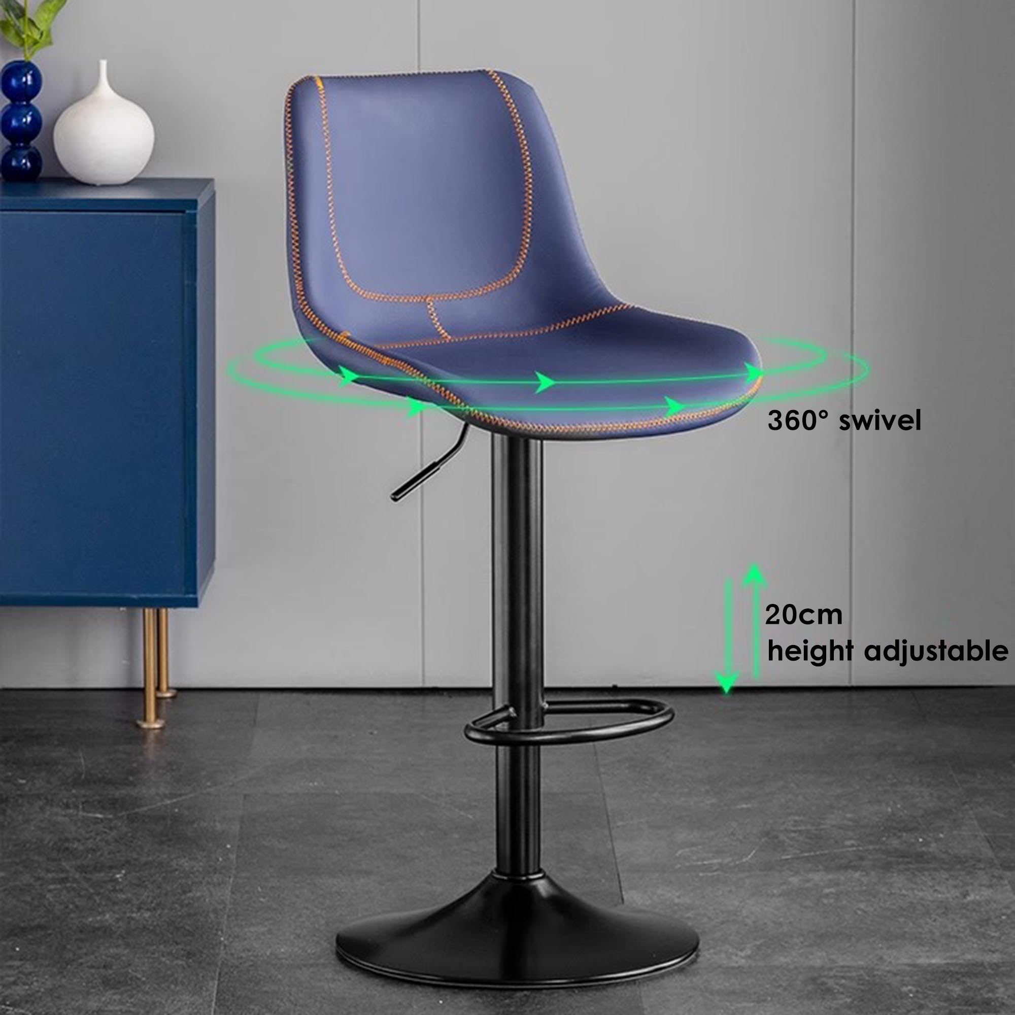Amazon｜レザーバースツール 2個セット、360°回転モダンカウンター