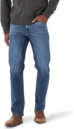Wrangler Mens Men's Free-to-Stretch Relaxed Fit Jean