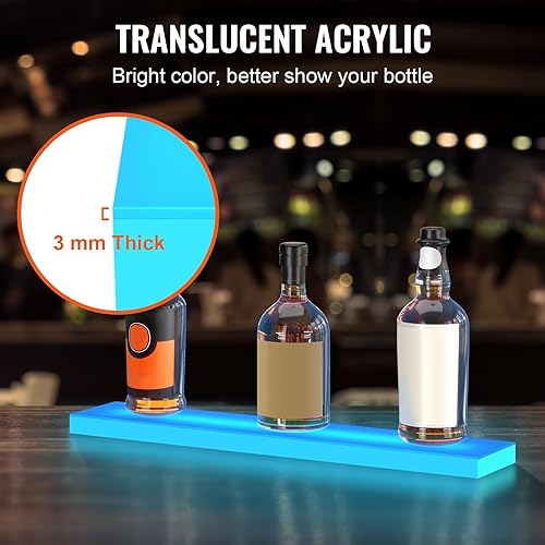 Miniatura 74 de VEVOR Pantalla de botella de licor con iluminación LED, 3 niveles de 40 pulgadas, compatible con USB, estante iluminado de bar para el hogar