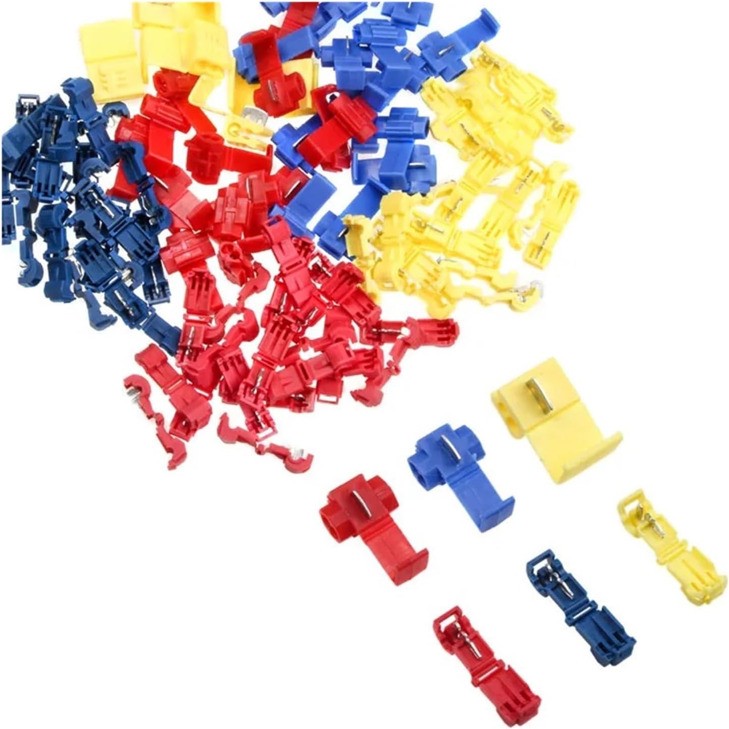 96Pcs Insulated Quick Splice Wire Connector Crimp Terminals 22-10 AWG Kit Assorted Cable Connectors Terminal