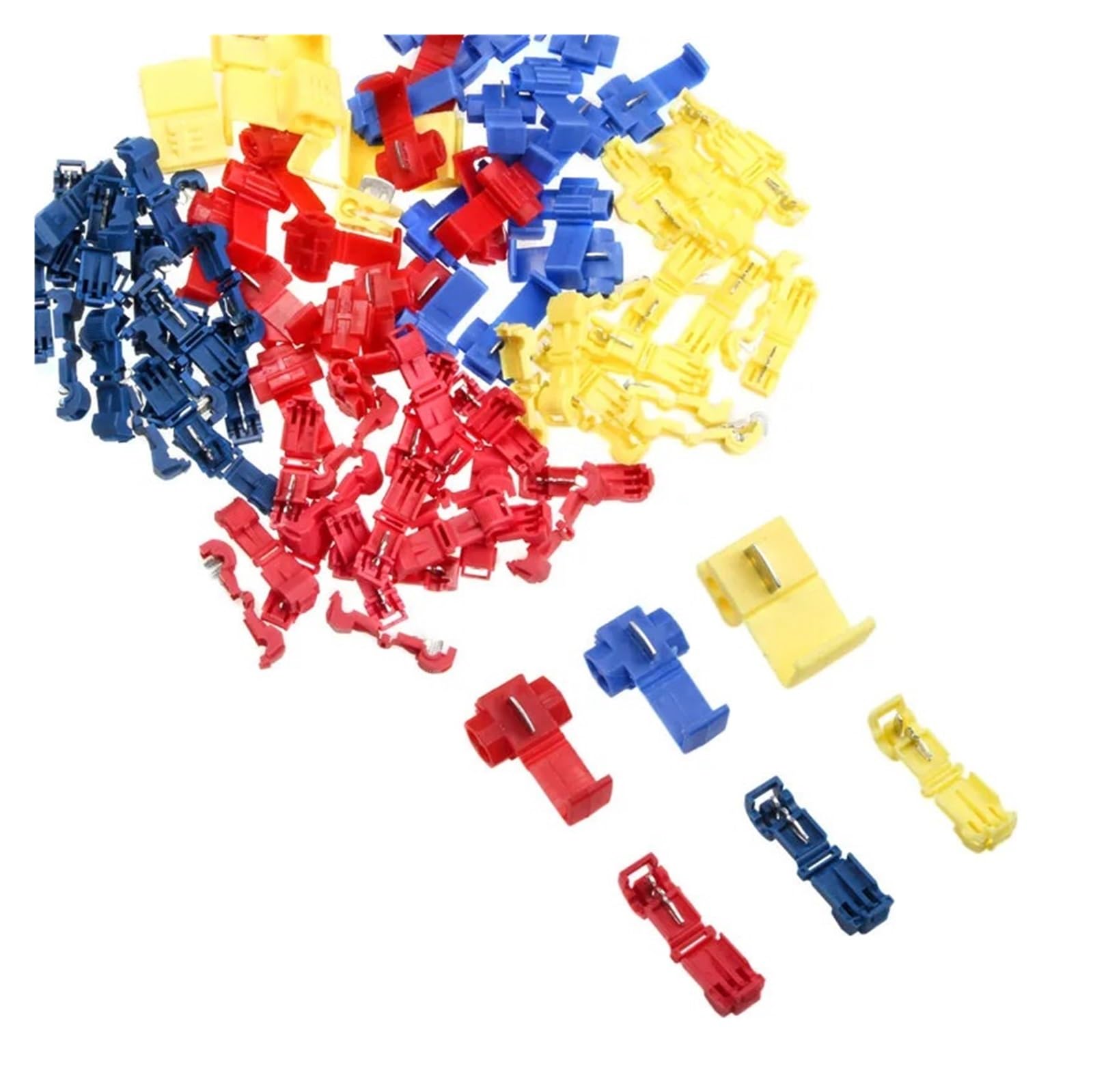 UYCUODLUY 96Pcs Insulated Quick Splice Wire Connector Crimp Terminals 22-10 AWG Kit Assorted Cable Connectors Terminal