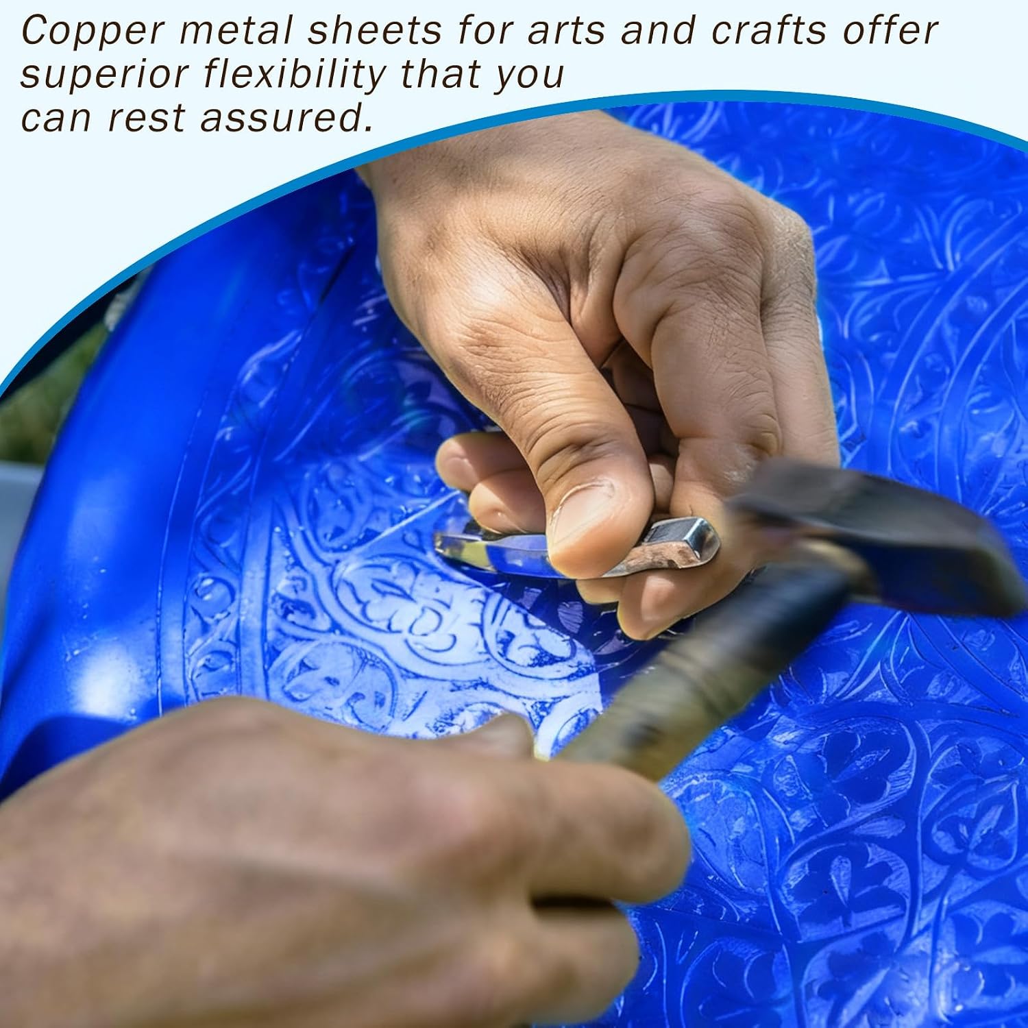 Yaocom 1 Roll Aluminum Metal Crafts DIY Foil 12 Inch x 20 ft 0.1 mm Thick for Art Project Aluminum Flashing Roll Wide Sheet Multipurpose Metal Sheets for DIY and Crafting Projects (Blue) image 4