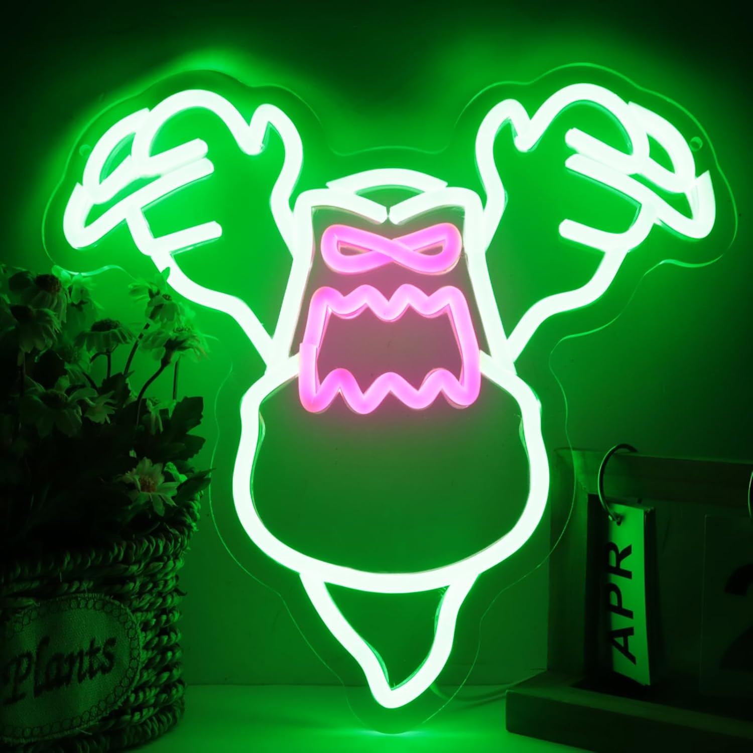 Ghost Neon and Horror Busters Neon Slimer Sign for Wall Decor, Dimmable for Wall Decor Green Glut of A Ghosty Neon light for Bedroom,Kids Room,Man Cave for Birthday Gifts 14 * 12 IN