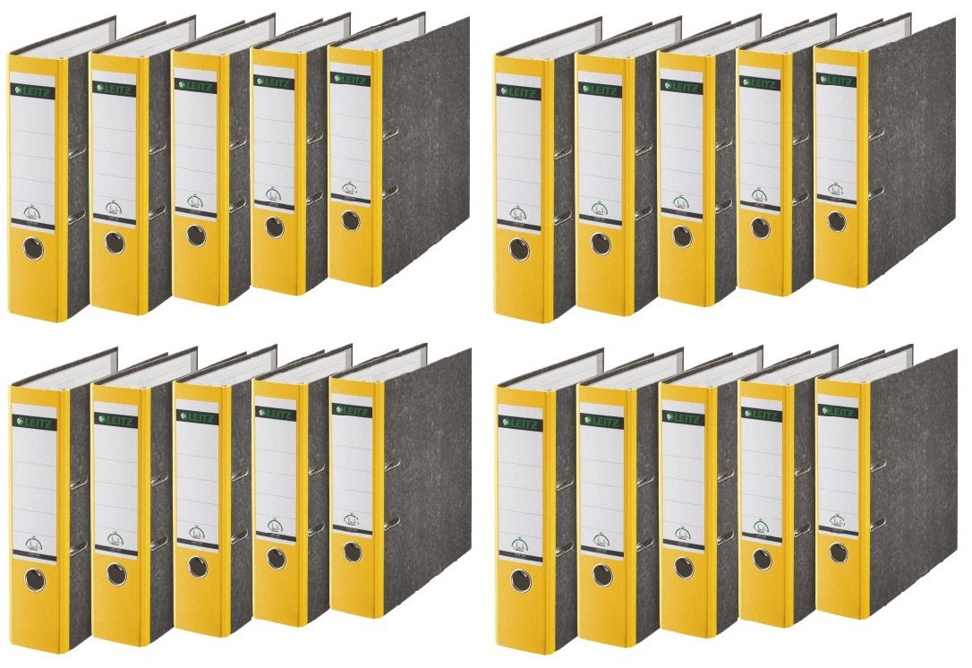 Leitz 1080/1050 Standard Ordner A4 (breit | 20er Pack, gelb)