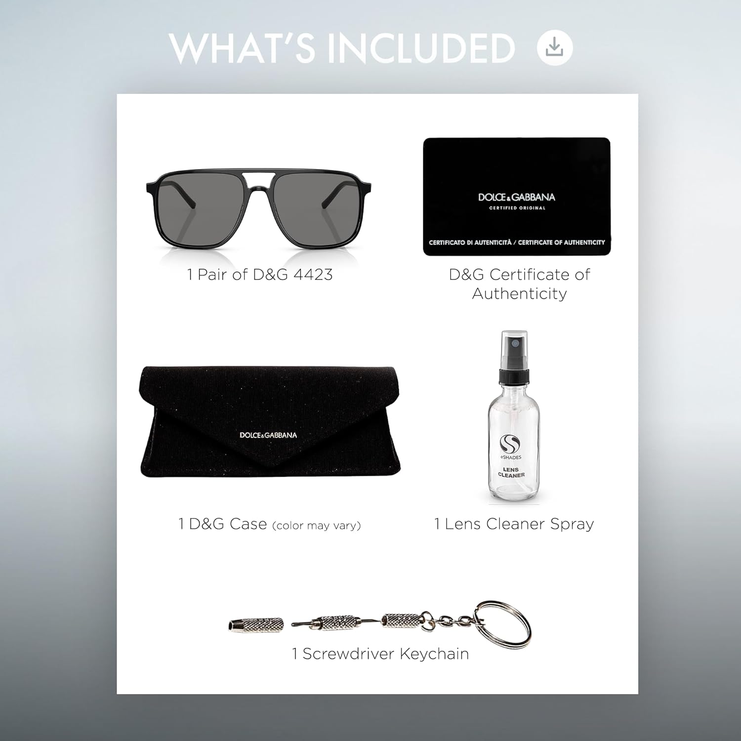 DOLCE & GABBANA DG4423 Óculos de sol polarizados com logotipo de letras em forma de piloto com kit de óculos de luxo em promoção! Veja a oferta e mais achadinhos de Óculos de sol 3 Hoje é o melhor dia para comprar DOLCE & GABBANA DG4423 Óculos de sol polarizados com logotipo de letras em forma de piloto com kit de óculos de luxo com aquele preço maroto! Promoção! Aproveite a oferta! 3