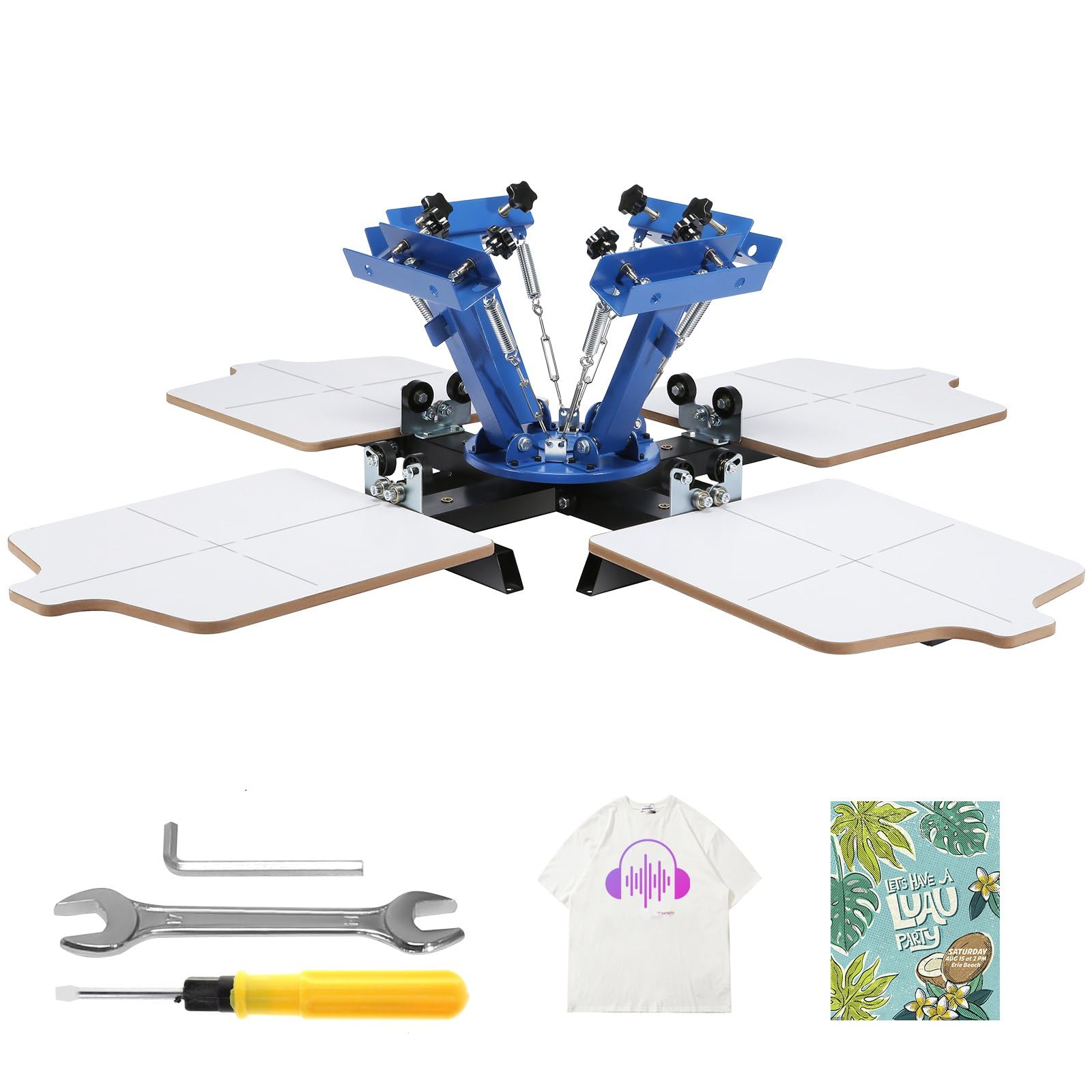 Switdo 360° drehbarer Siebdruck 54 x 45 cm T-Shirt Palettenpresse Doppellagig Blau für präzise Druckpositionierung