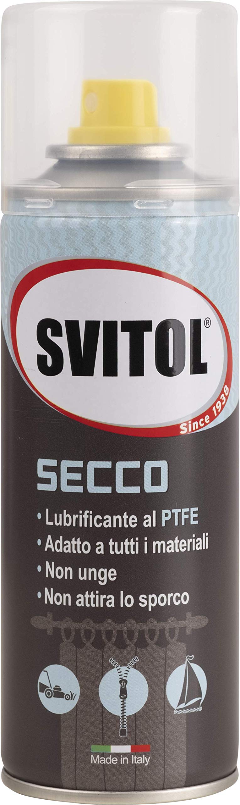 Svitol Lubrificante Spray Secco 200 ml al PTFE, adatto tutti i materiali, non unge, non cola, a lunga durata, resistente alle intemperie, universale