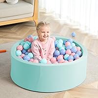 Vista 5 de TRENDBOX Piscina de espuma de memoria redonda para interior (SIN bolas) para niños pequeños - Azul claro