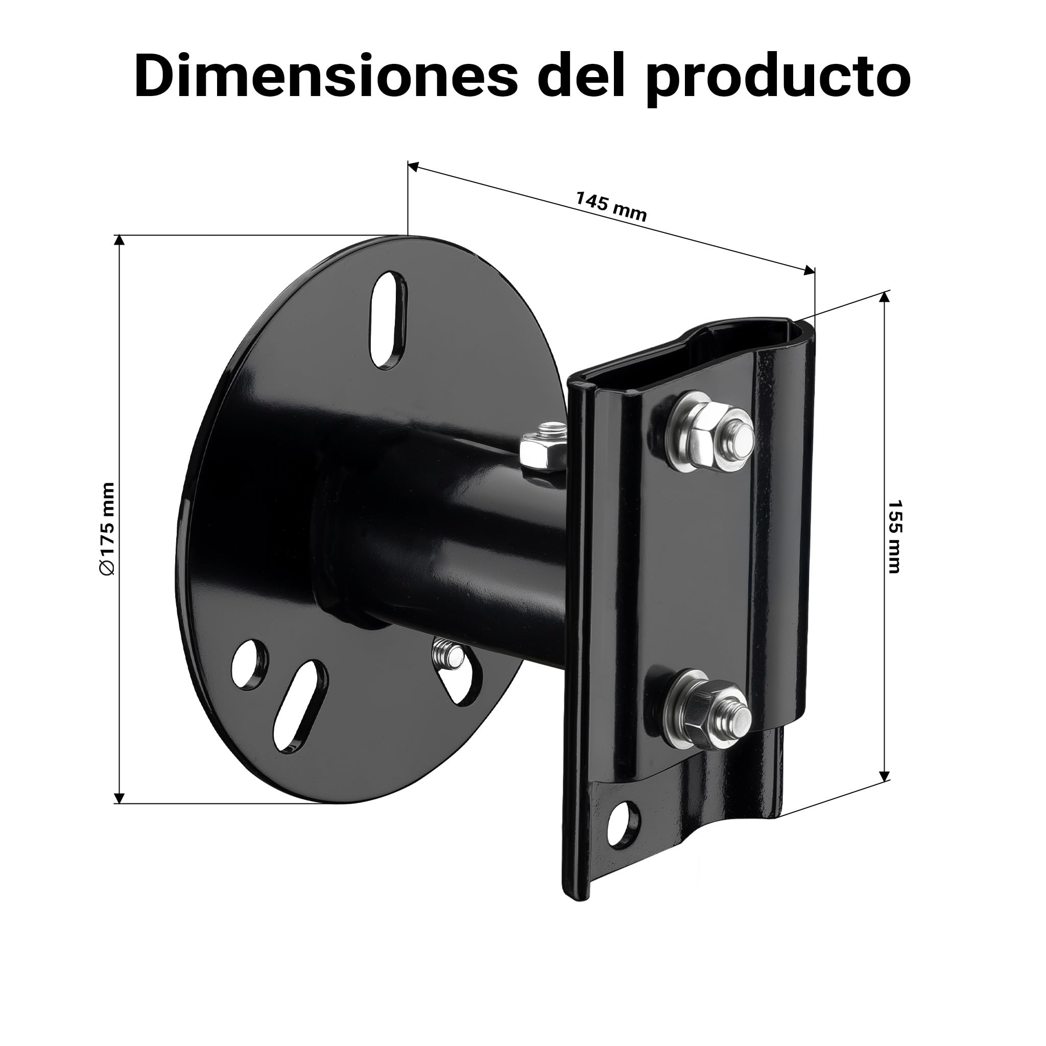 Wiltec Soporte de Gato Elevador para Rueda de Repuesto Trasera de Acero Ajustable de 5 a 6,75" Soporte de Gato para Uso Todoterreno y 4x4