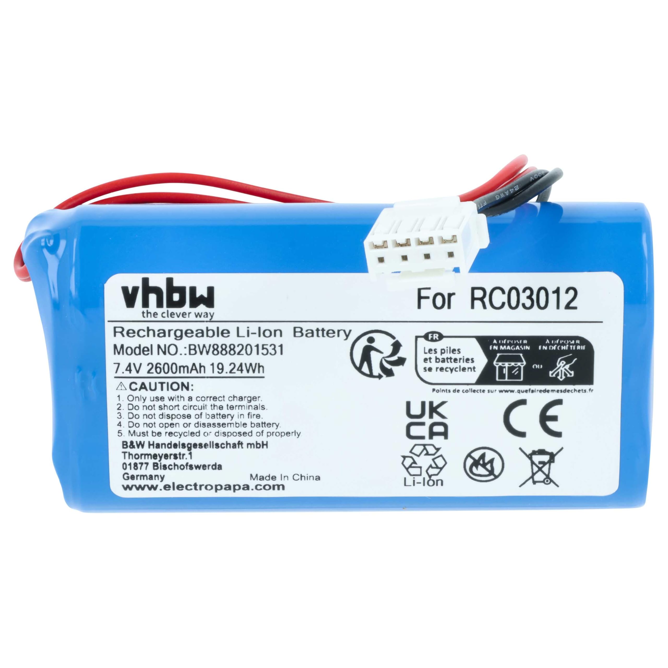 vhbw Akumulator kompatybilny z DJI Phantom 3 4K, 3 standardowy dron Multicopter Quadrocopter (2600 mAh, 7,4 V, litowo-jonowy)