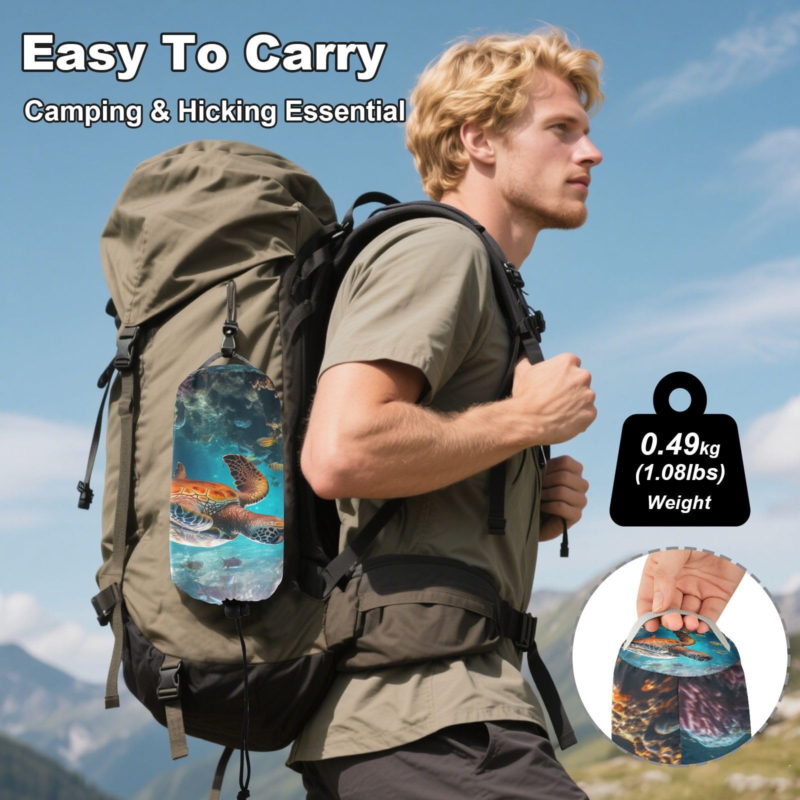 Simpatiche Tartarughe Marine Di Arte Pastello Amaca Portatile per Campeggio,Leggera, Perfetta per Esterni,Escursioni,Spiaggia e Viaggi