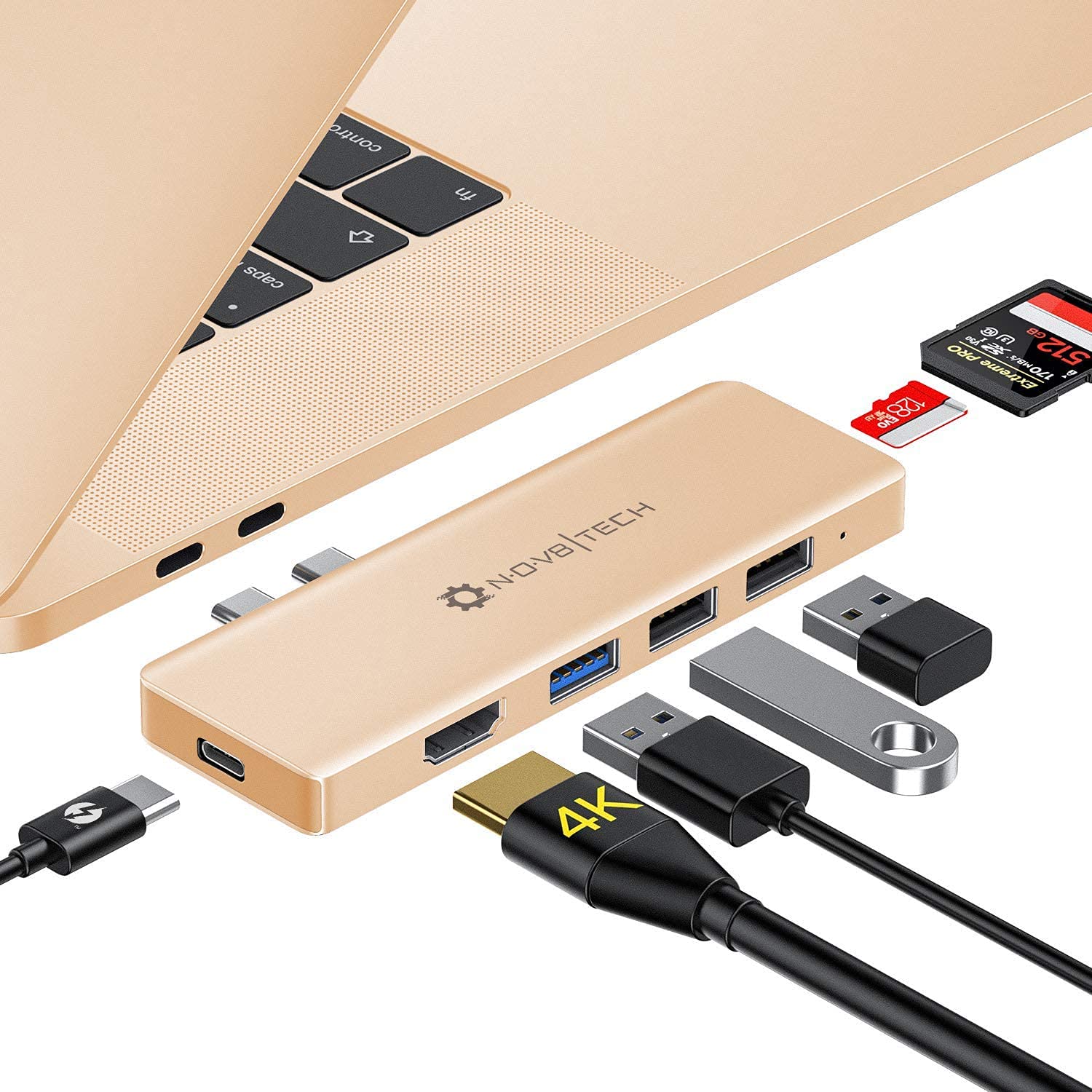 Buy NOV8Tech USB C Hub for MacBook Air M1 20222018 & MacBook Pro M1