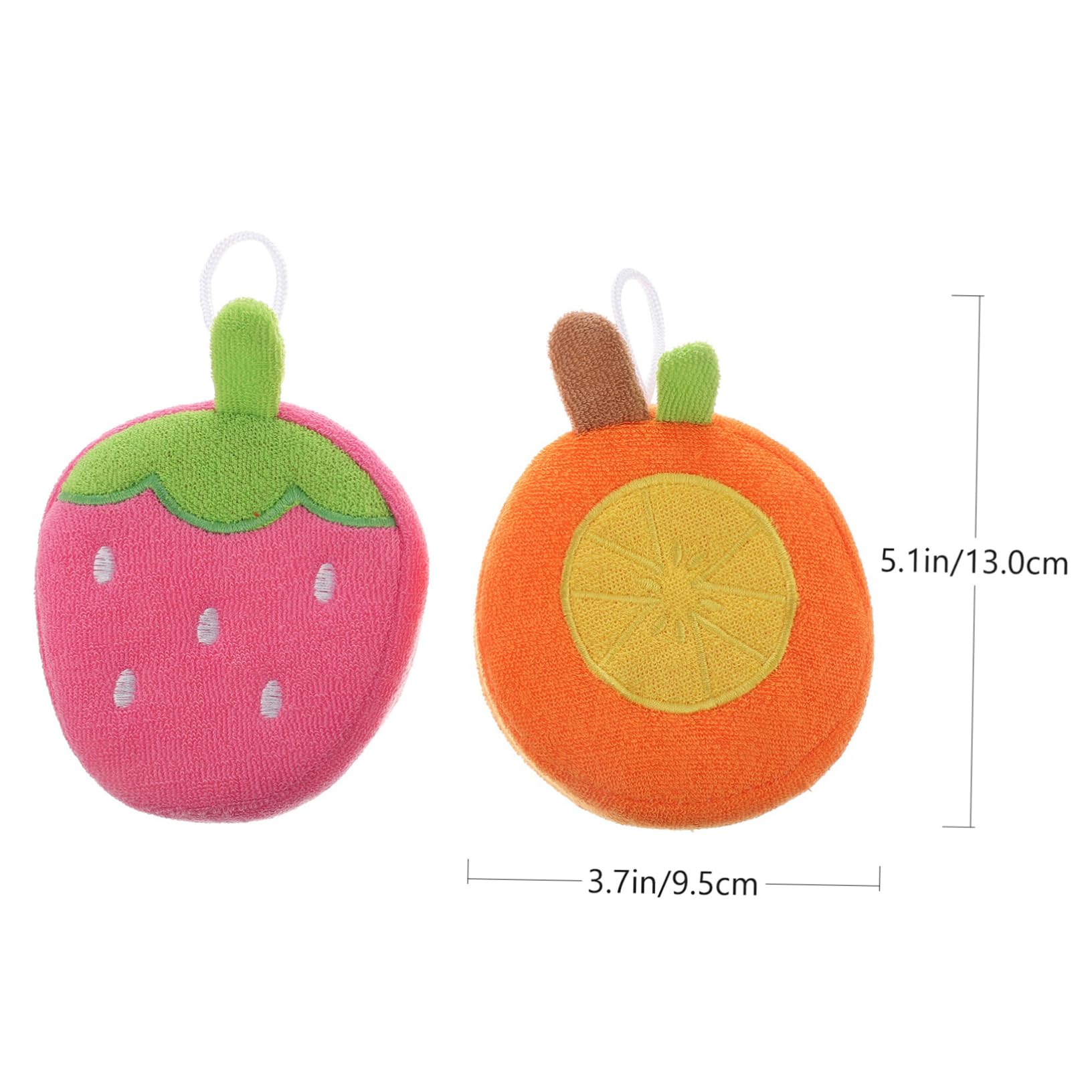 OSOLADY 2Pcs Fruit Bathing Sponge Balls for Cute Strawberry Shower Scrubbers Bath Supplies for Daily Bathing and