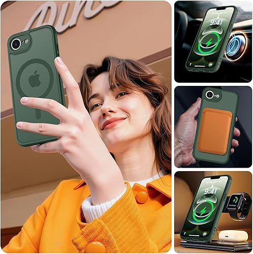 Vista 1386 de MOCCA - Funda magnética resistente para iPhone 11 de 6.1 pulgadas, compatible con MagSafe, protector de pantalla de vidrio + protector de lente