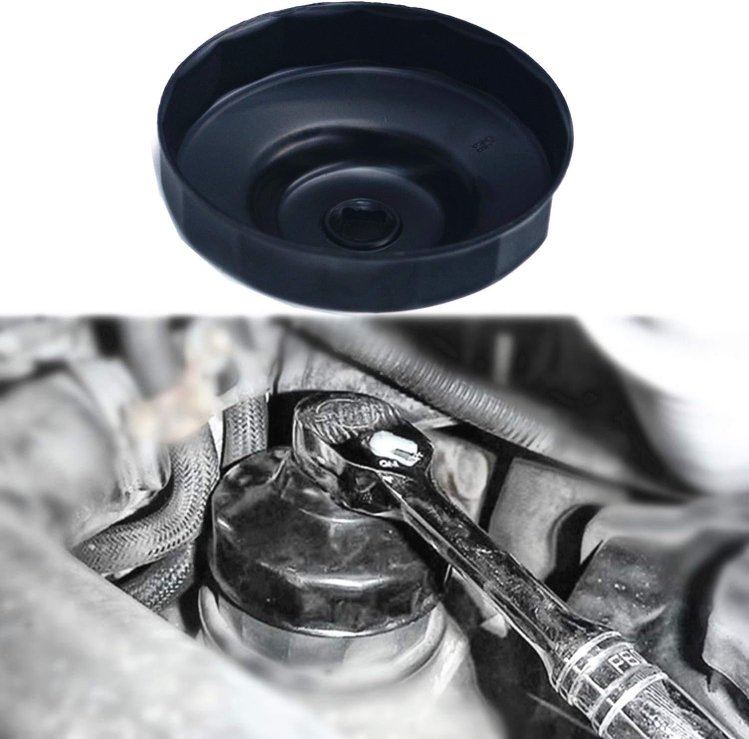 EASE2U 86mm Oil Filter Wrench fit for BMW,with 86.4mm 16 Flutes fits N54 N52 Engines