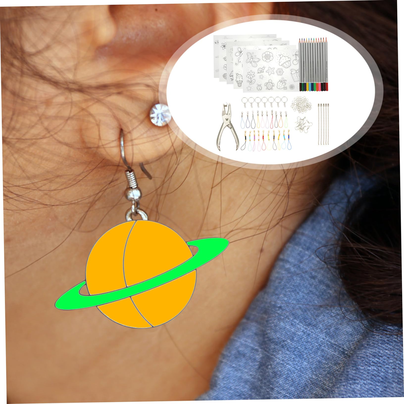 VICASKY Kit Thermorétractables pour Bricolage Créatif Accessoires Plastiques DIY pour Bijoux Facile à Utiliser et Sûr