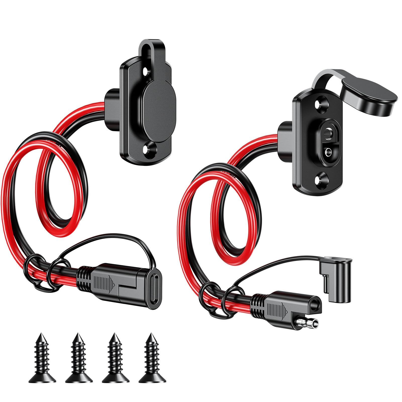 Kalttoy Men's Multicolor 30Cm 12Awg Rapid Disconnect Cable, /Fe Adapters With Screws & Caps For Automotive Tractor Power Systems Waterproof Adapters To Fe Socket Cable