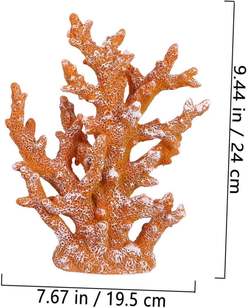 Housoutil Mediterranean Style Artificial Coral Ornament Resin Coral Decor for Desktop Crafts Home Office Aquarium Landscape Charming Ocean-Inspired Decoration