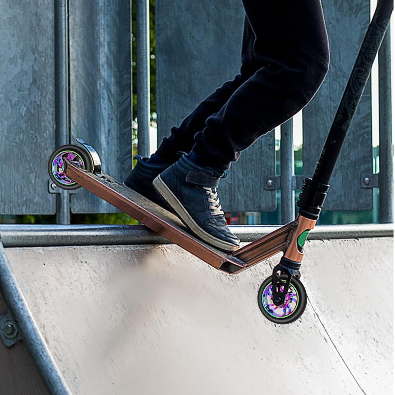 Stunt Scooter Ruote 100 mm per Freestyle, Ricambio Rotelle ABEC-9 Cuscinetto per Motorini Stunt e Freestyle