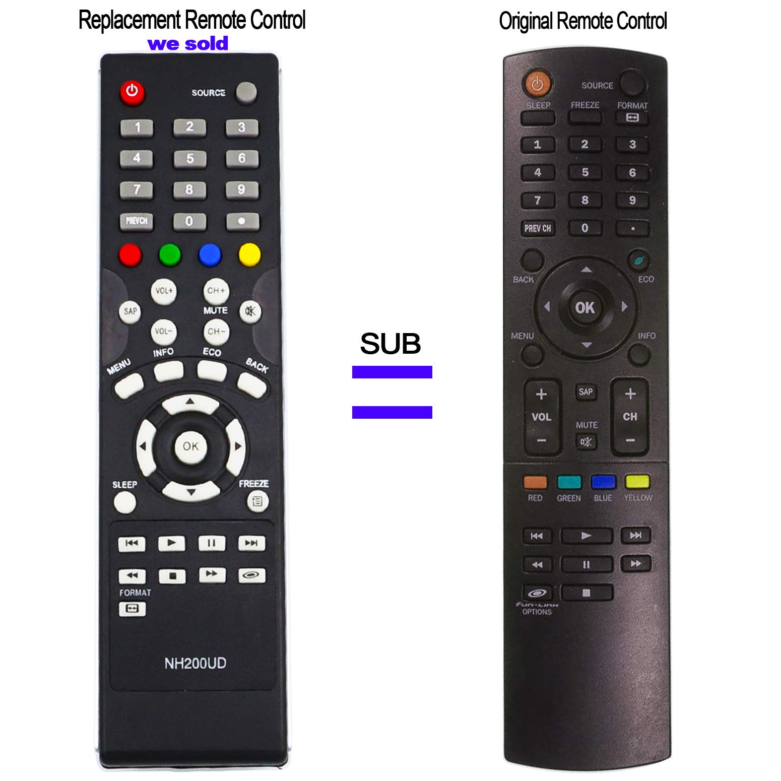 Amazon.co.jp: NH200UD リモコン 対応機種: Sylvania Emerson LCD HDTV  