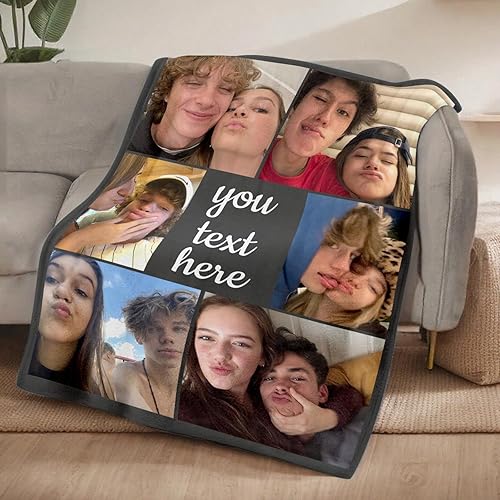 Miniatura 2 de Manta personalizada con imagen, manta personalizada con foto, manta de forro polar con texto personalizado para novia, novio, esposa, marido, pareja