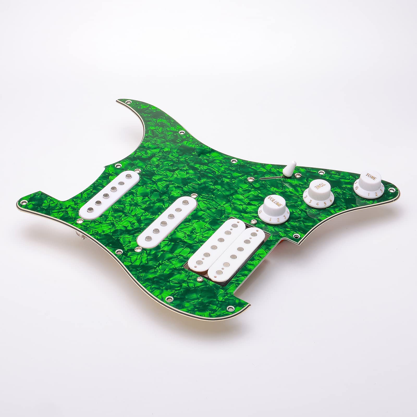 SSH - Juego de golpeadores precableados cargados, 11 agujeros cargados para guitarra, pastillas Humbucker con cuerdas + herramienta de reparación, para guitarra eléctrica Fender Stratocaster