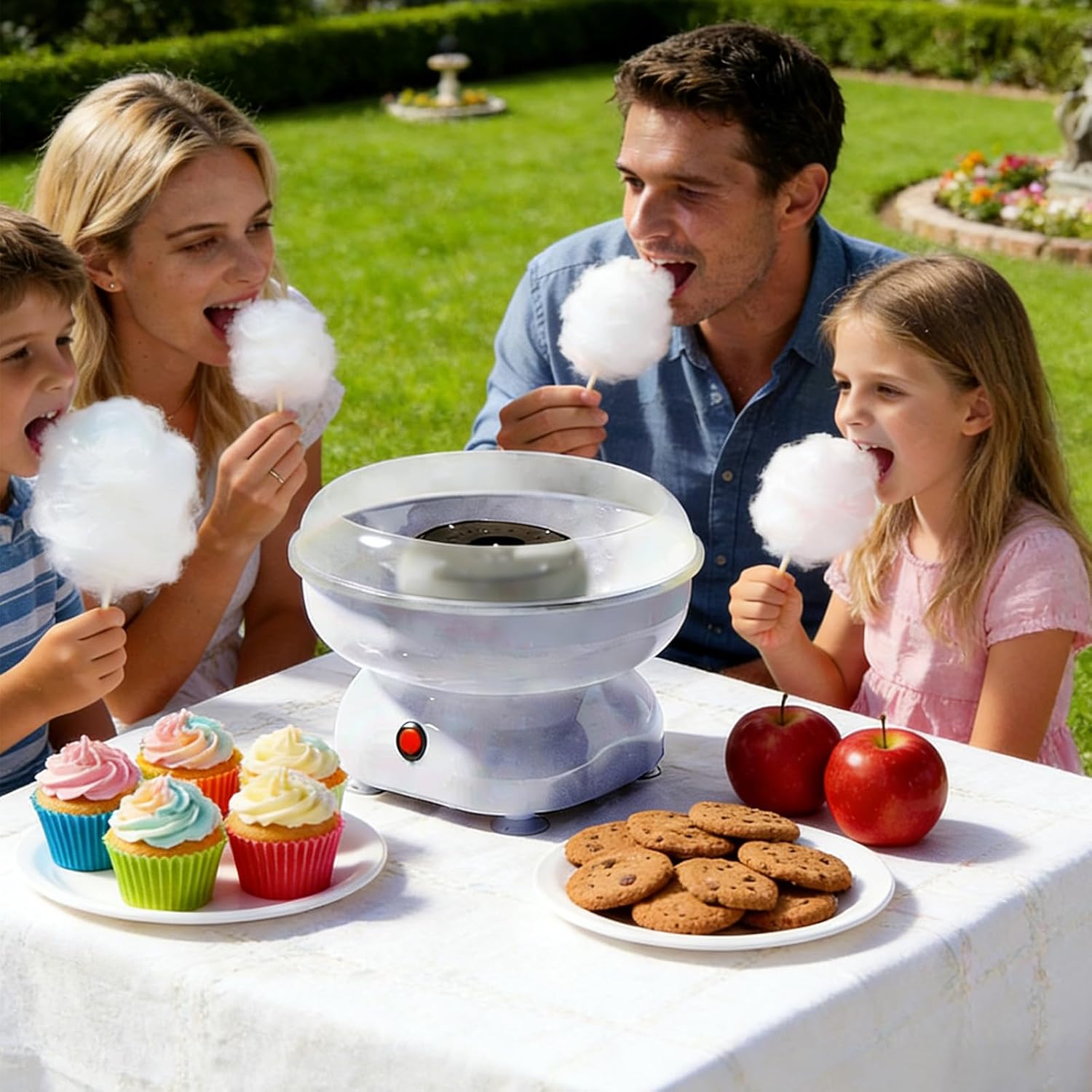 Cotton Candy Machine for Kids, Mini Home Cotton Candy Maker with Sticks & Sugar Spoon, Idea for Party, Birthday, Holiday (Light Purple)