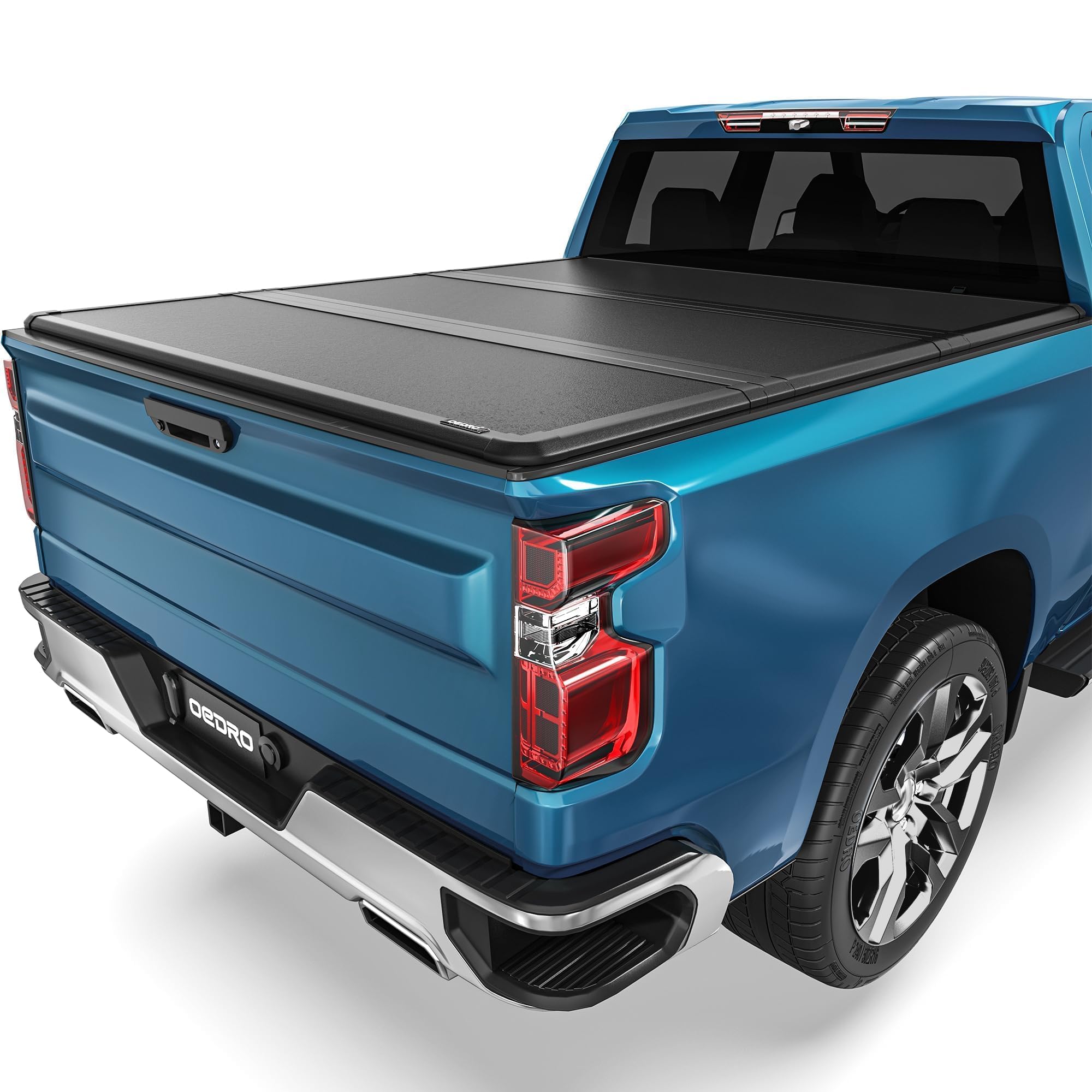 OEDRO FRP Hard Tri-fold Tonneau Cover Fold Truck Bed Covers Compatible with 2019-2024 Chevy Silverado/GMC Sierra 1500 New Body Style w/o Multi-Flex Tailgate with 5.8 Feet Bed