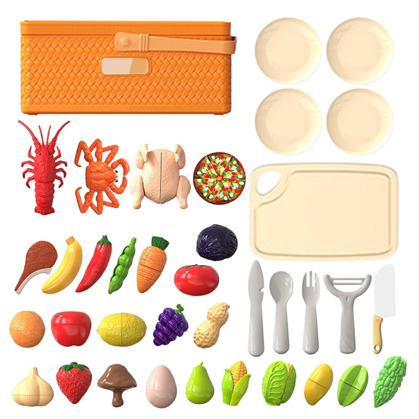Accesorios de juego de cocina para niños, educativo realista, juego de alimentos para cocina infantil, para casa, cumpleaños, actividades preescolares, , niñas y edades de 3 a 5