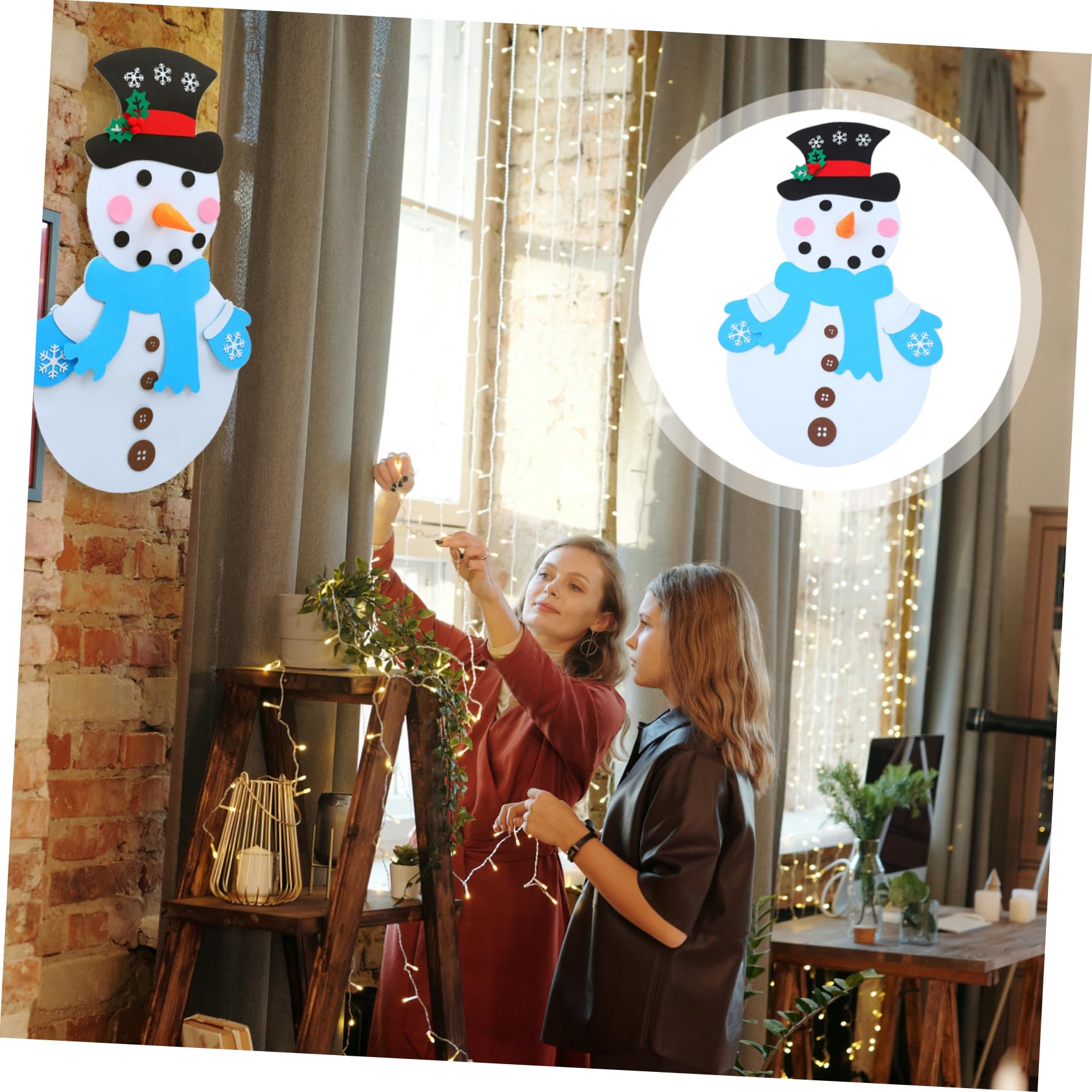 ABOOFAN 3 Sets Ornament Kunstschnee Stoff Adventskalender Weihnachtsset Weihnachtsschneemann Schneeflocke Weihnachtsdeko Weihnachtsspielzeug Zwerge Weihnachtsdeko Für Draußen DIY Filz